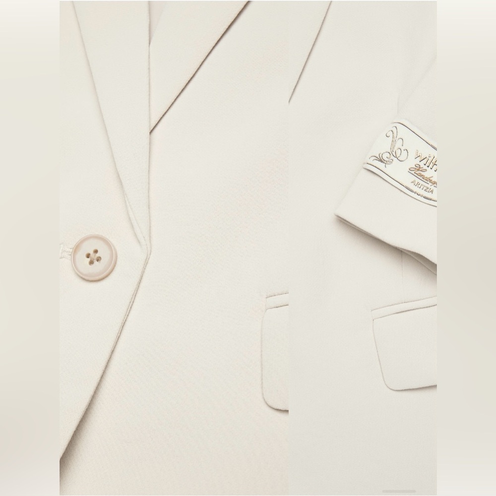 Aritzia Wilfred Etiquette Blazer | Matte Pearl Cream White | Size 4 BNWT - Picture 7 of 15